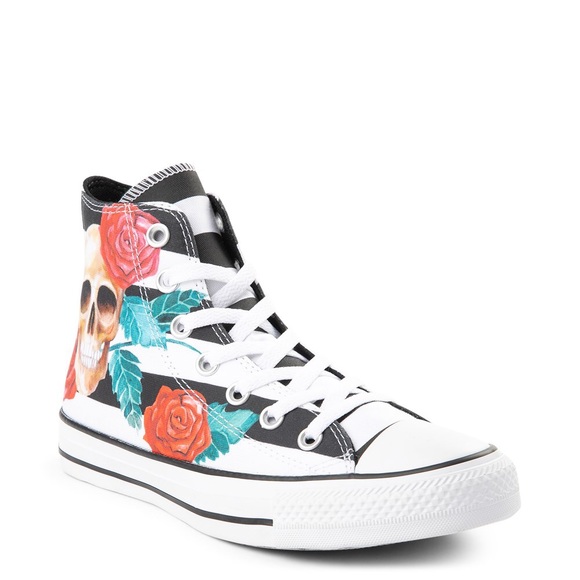 skull and roses converse